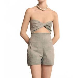 NEW CORTANA ryo strapless top in aqua maltinto stripes